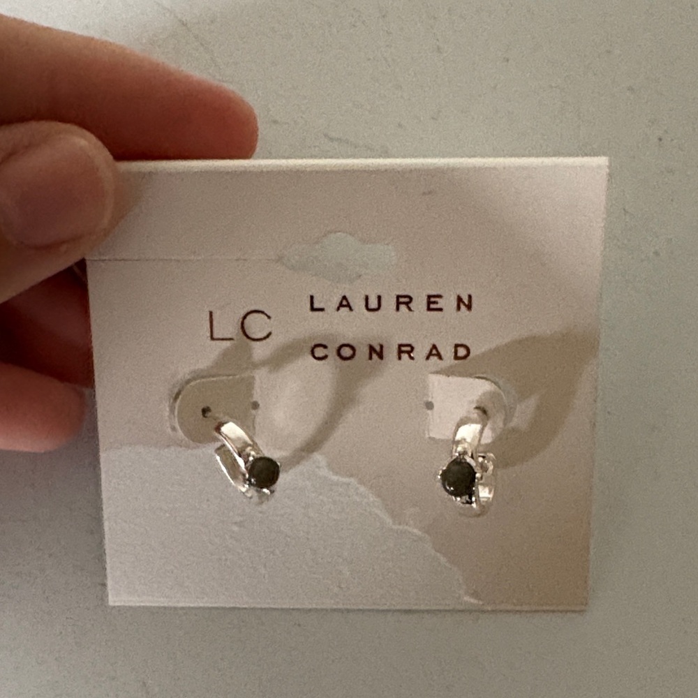 LC Lauren Conrad Silver and Black Earrings
